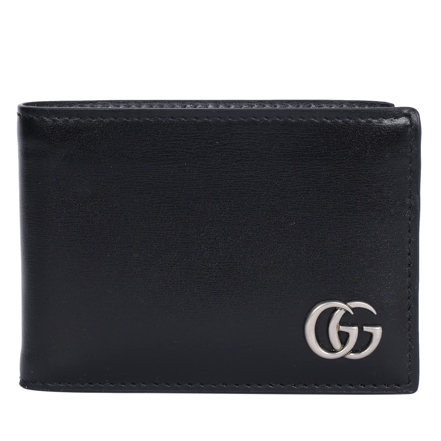 GG Marmont Black Leather Bi Fold Wallet