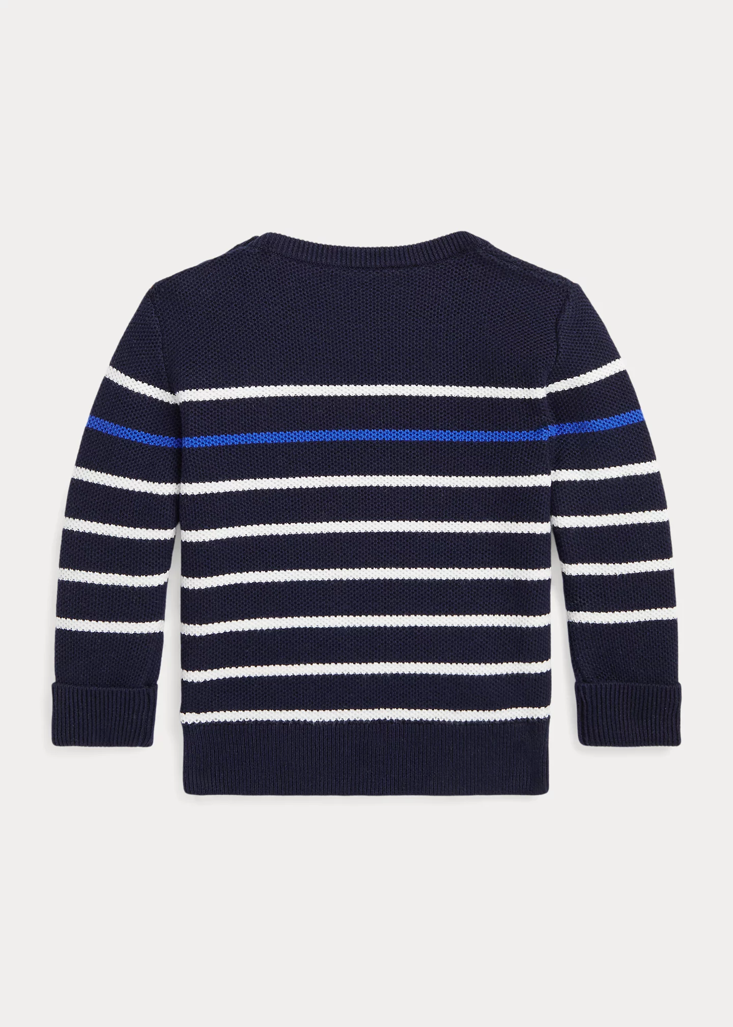 Striped Mesh-Knit Cotton Sweater