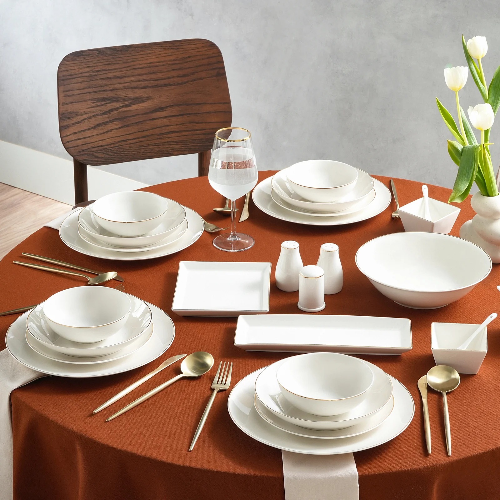 Karaca Donatella Service De Table 70 Pièces Pour 12 Personnes – New Bone