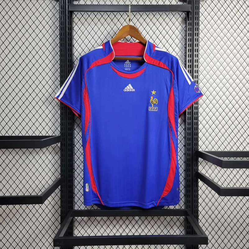 France Retro Soccer Jersey Home Custom Shirt World Cup 2006