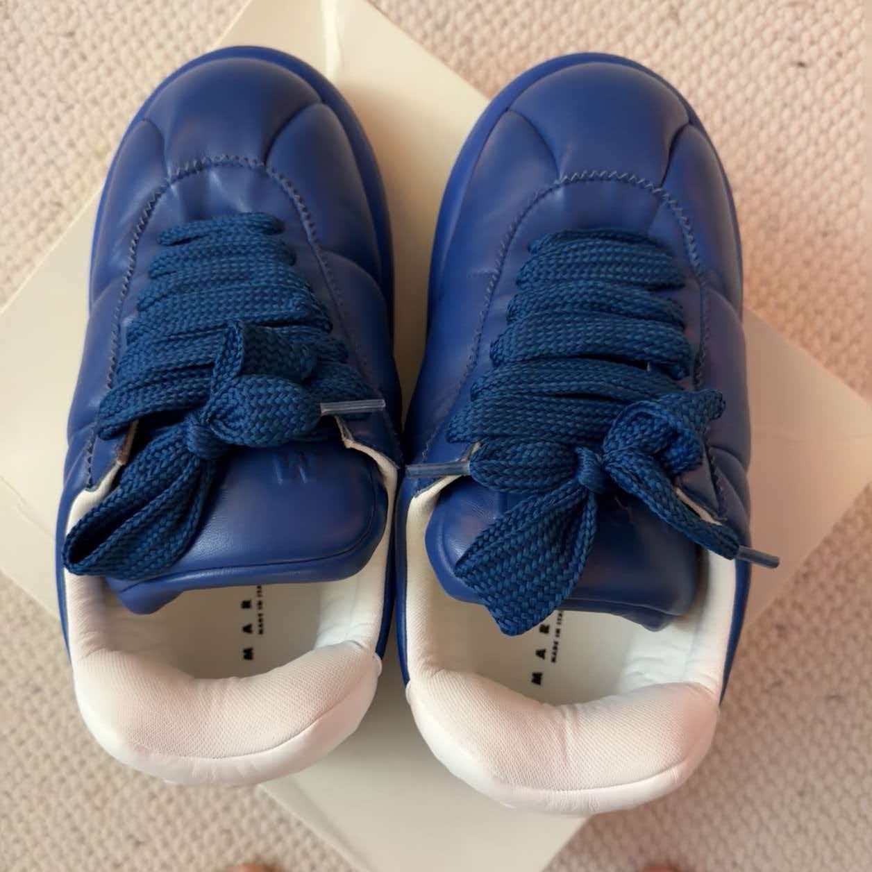 Blue Leather BigFoot 2.0 Sneakers with White Heel Tab