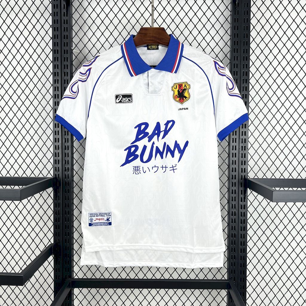 Japan Retro Soccer Jersey  Away x Bad Bunny Custom Shirt 1998-99
