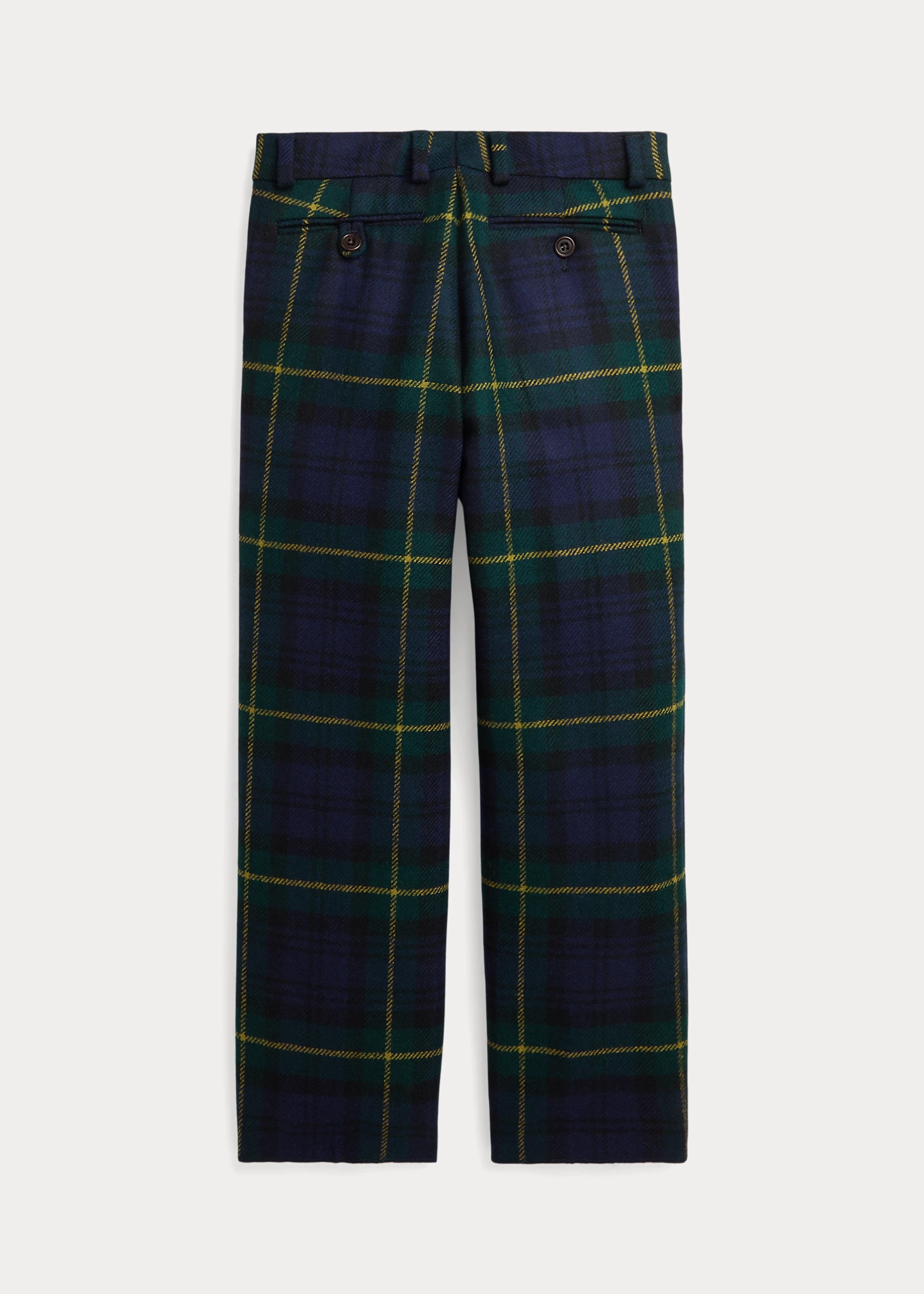 Plaid Wool Twill Trouser