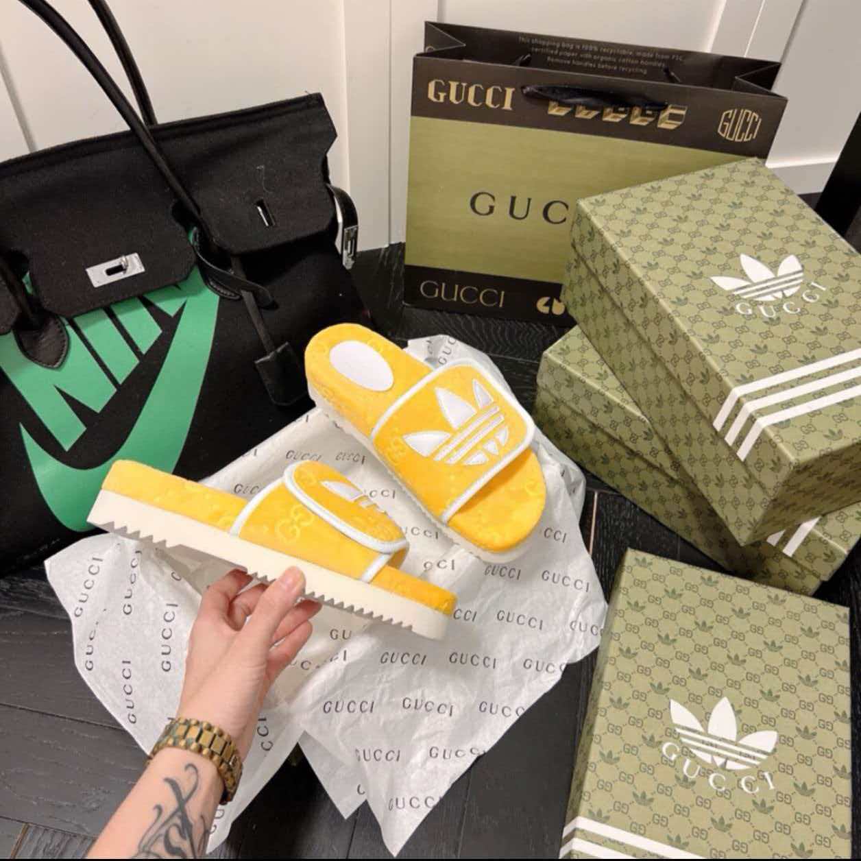 adidas x Gucci GG Platform Sandal