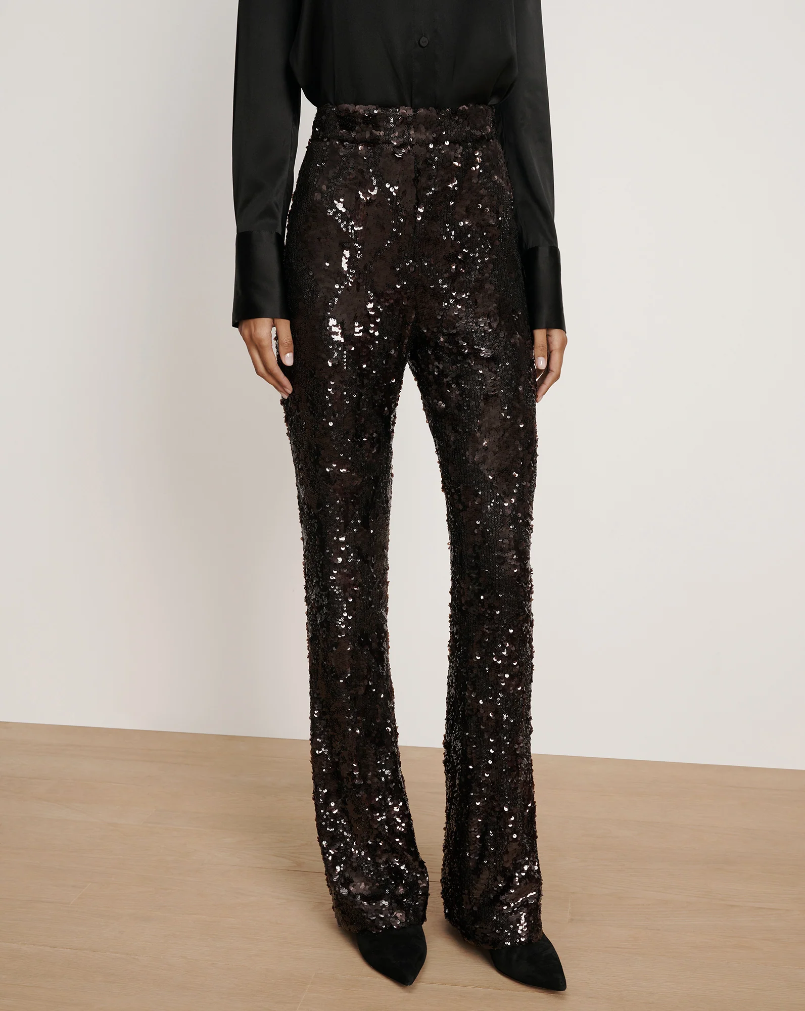 Collier Sequin Skinny-Flare Pant