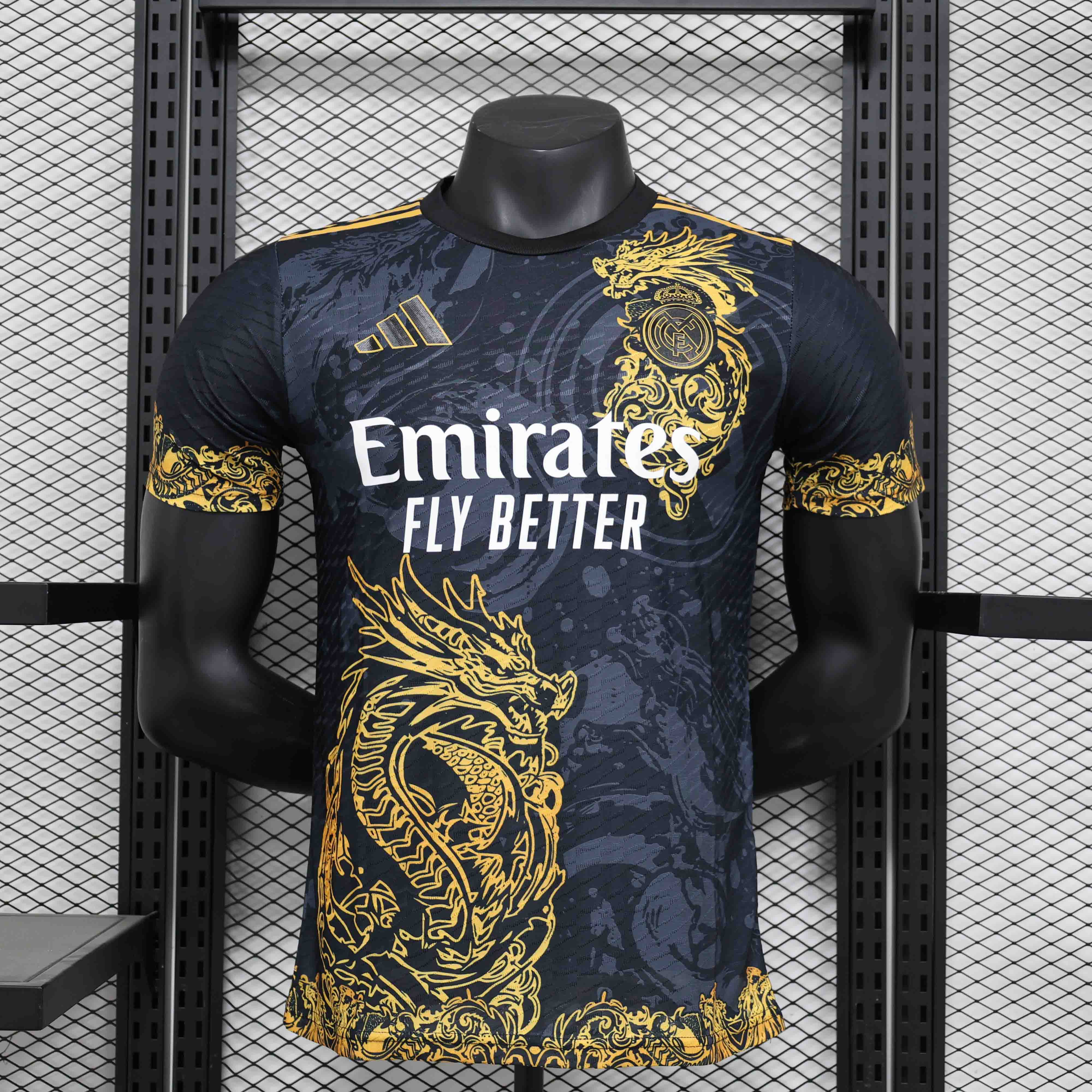 Real Madrid Authentic Soccer Jersey Golden Dragon Special Edition Shirt 2024/25