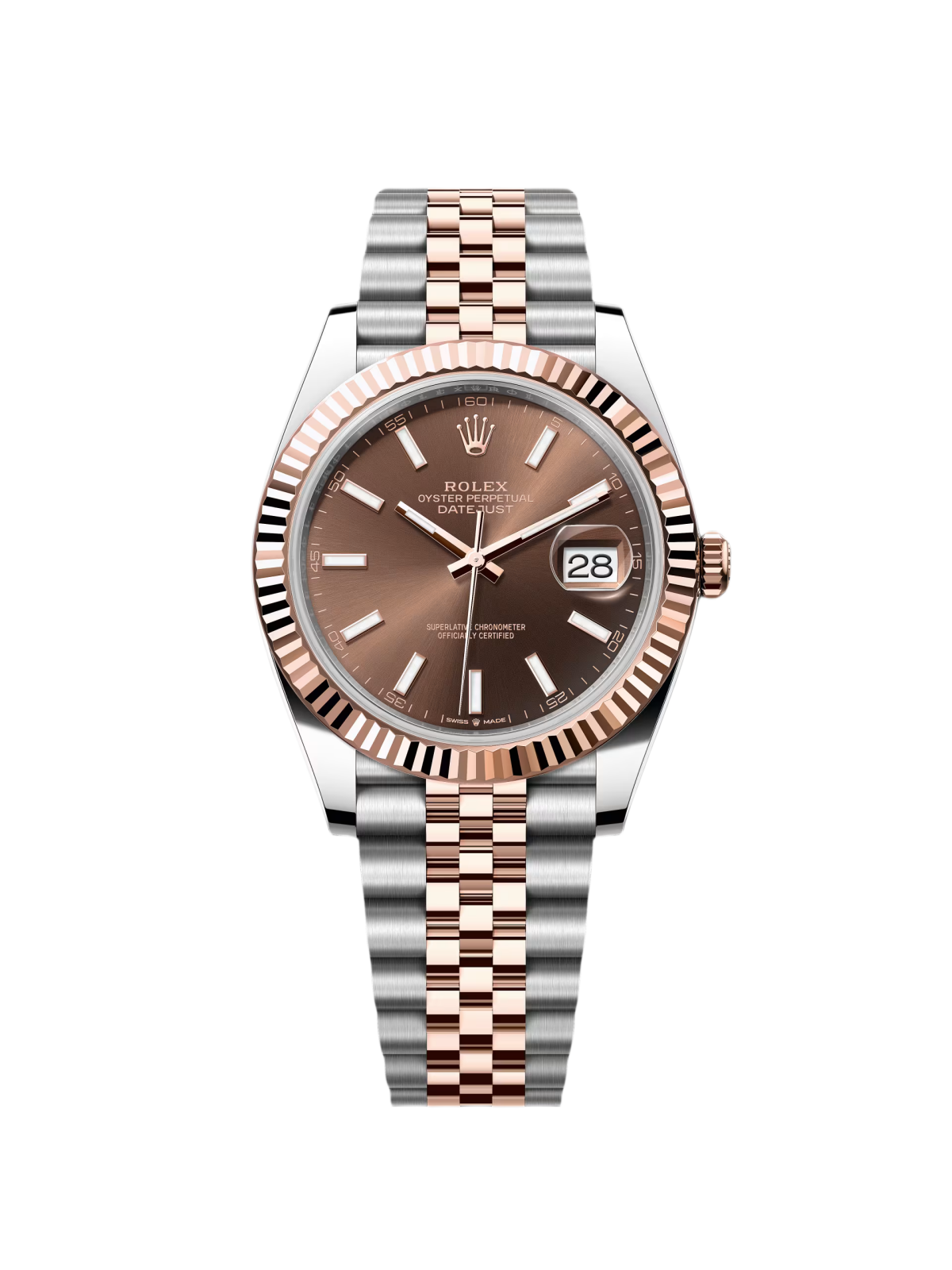 [2026 Mirror Grade]RLX Datejust 41mm 126331 Chocolate Index Jubilee Steel and Everose Gold Watch