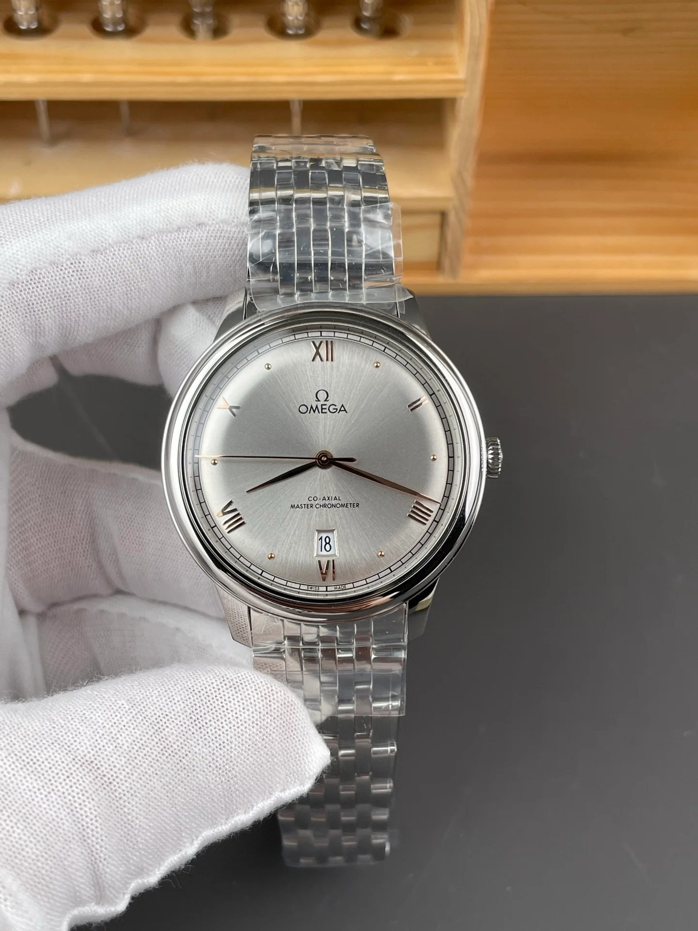 De Ville Men's Gold Needle Silver Dial