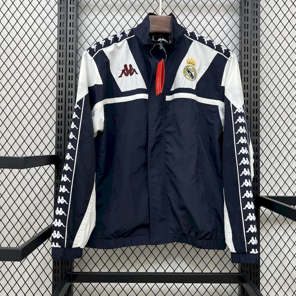 Real Madrid Windbreaker Jacket x Kappa OG Style Navy 2025-26
