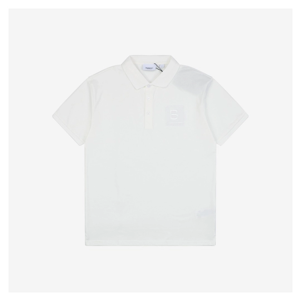 BBry Embroidered Box B Logo Polo T-Shirt (Black/White)