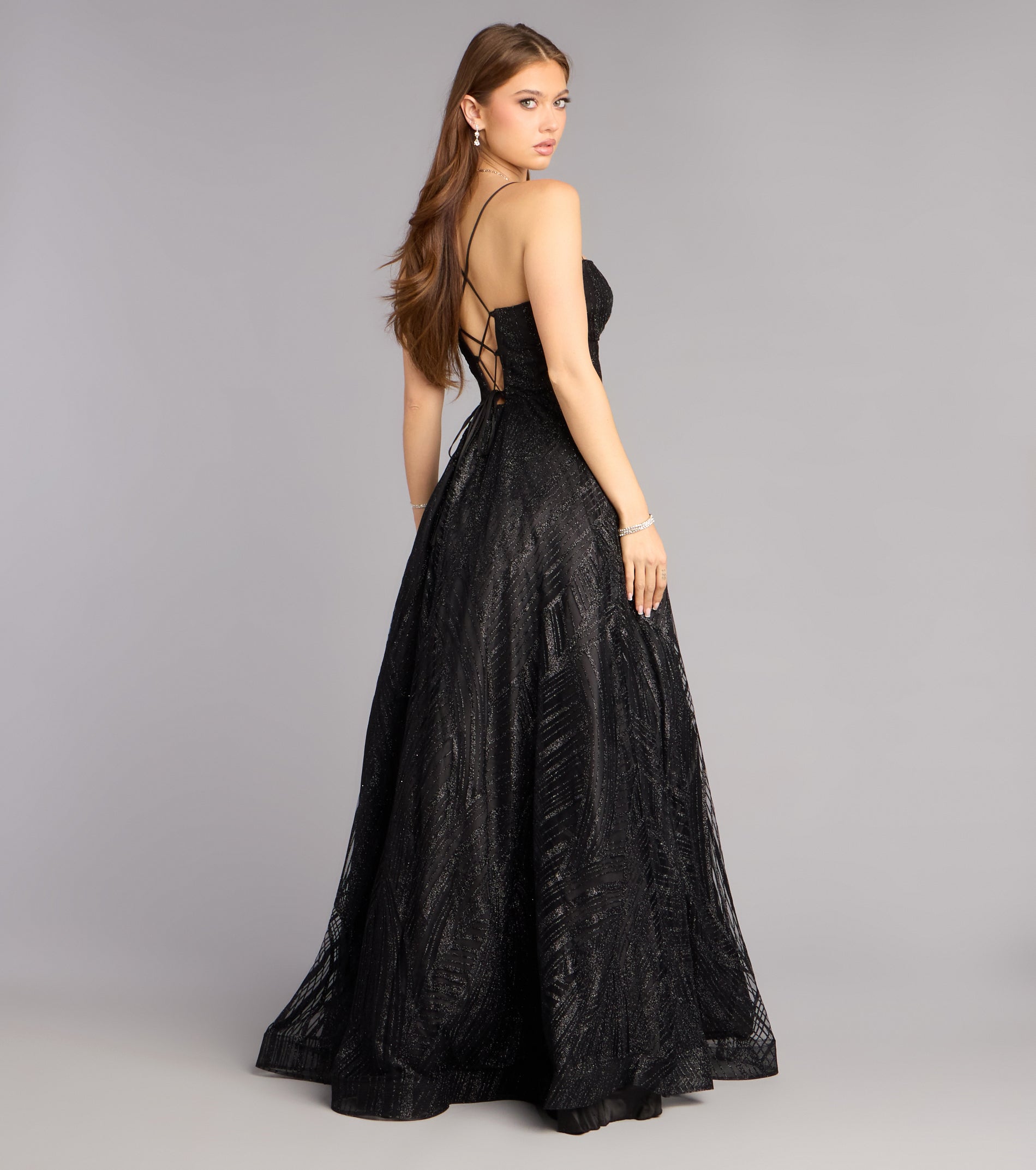 Cathy Glitter A-Line Formal Dress
