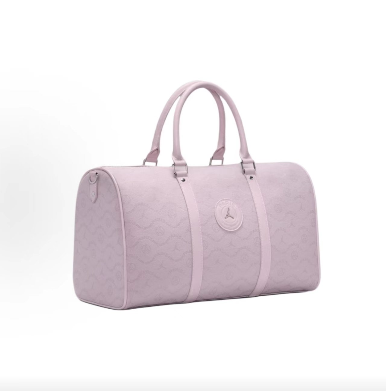 Jordan Paris Allover Monogram Light Pink Large Duffle Crossbody Bag