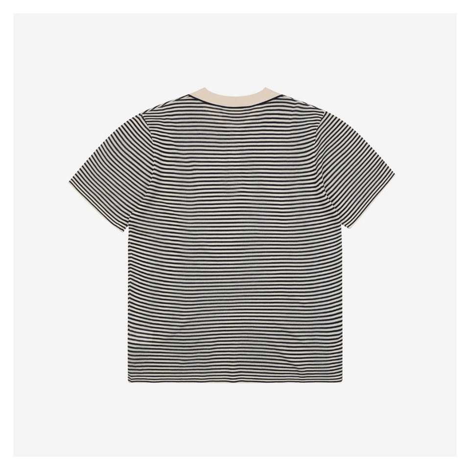 LP Elvo Striped Contrast Collar Knit Polo T-Shirt