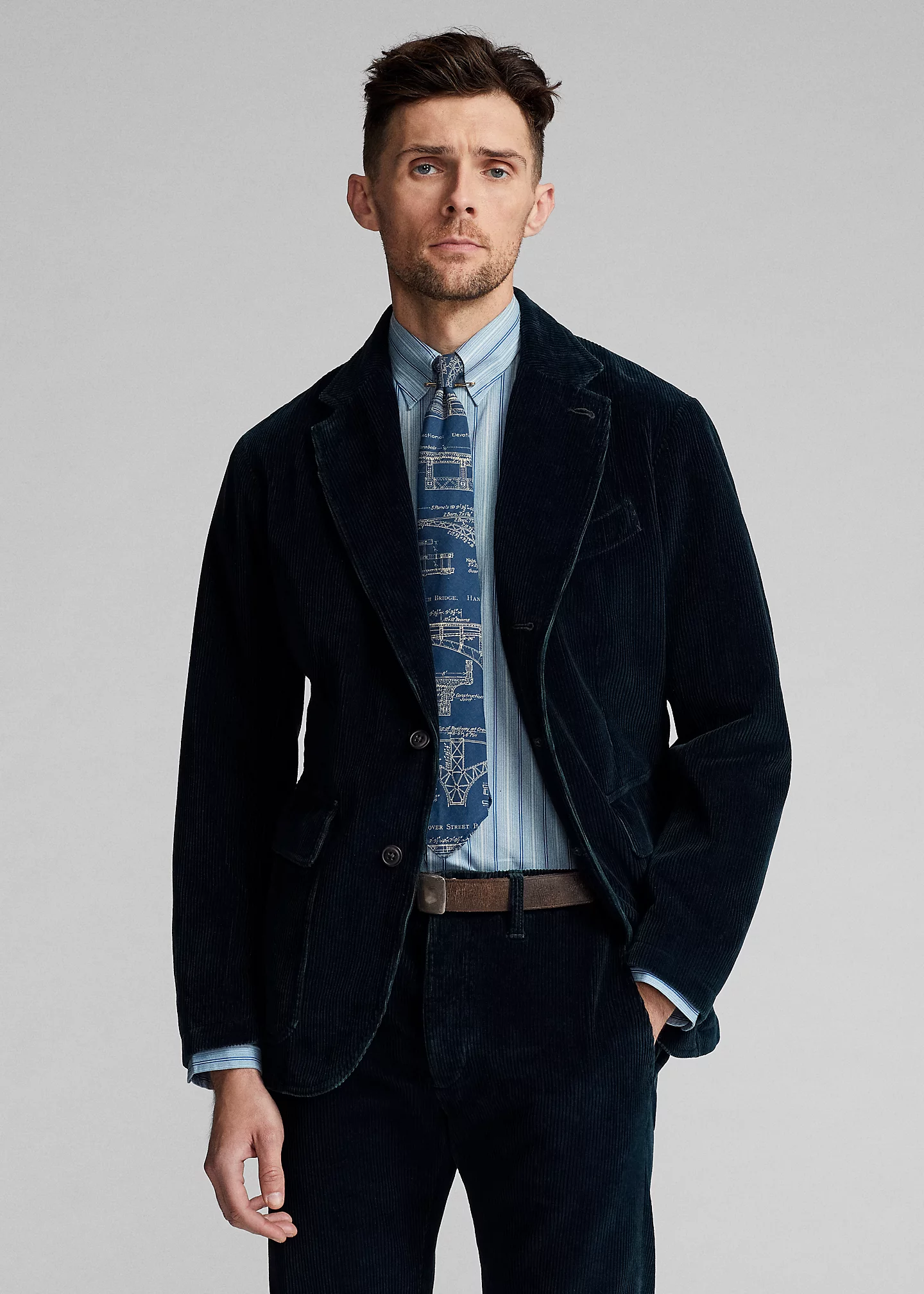 Unconstructed Indigo Corduroy Sport Coat