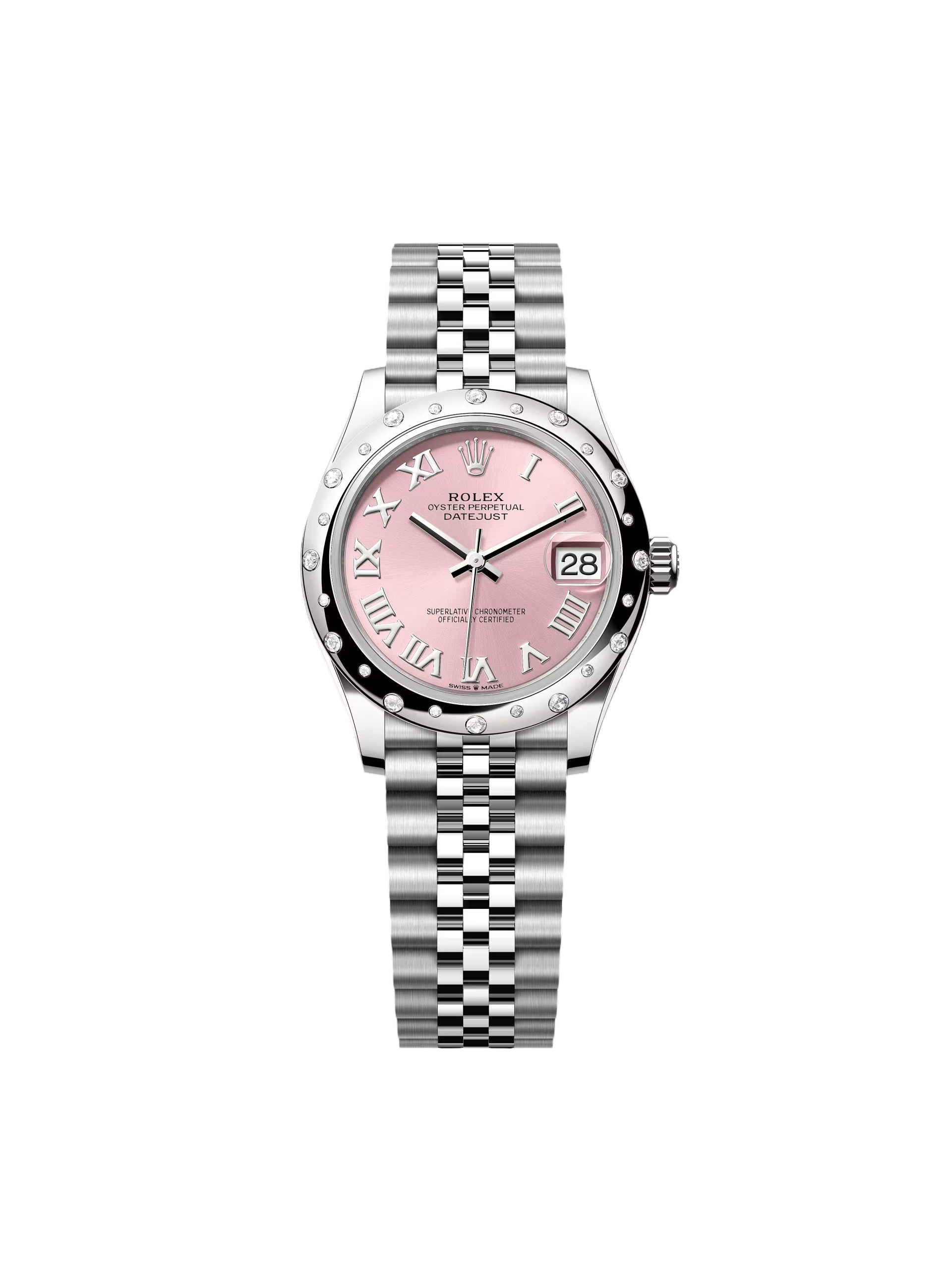 [2026 Mirror Grade]RLX Datejust m278344-0021/0022 Pink Dial 31mm Domed Diamond Oyster Watch