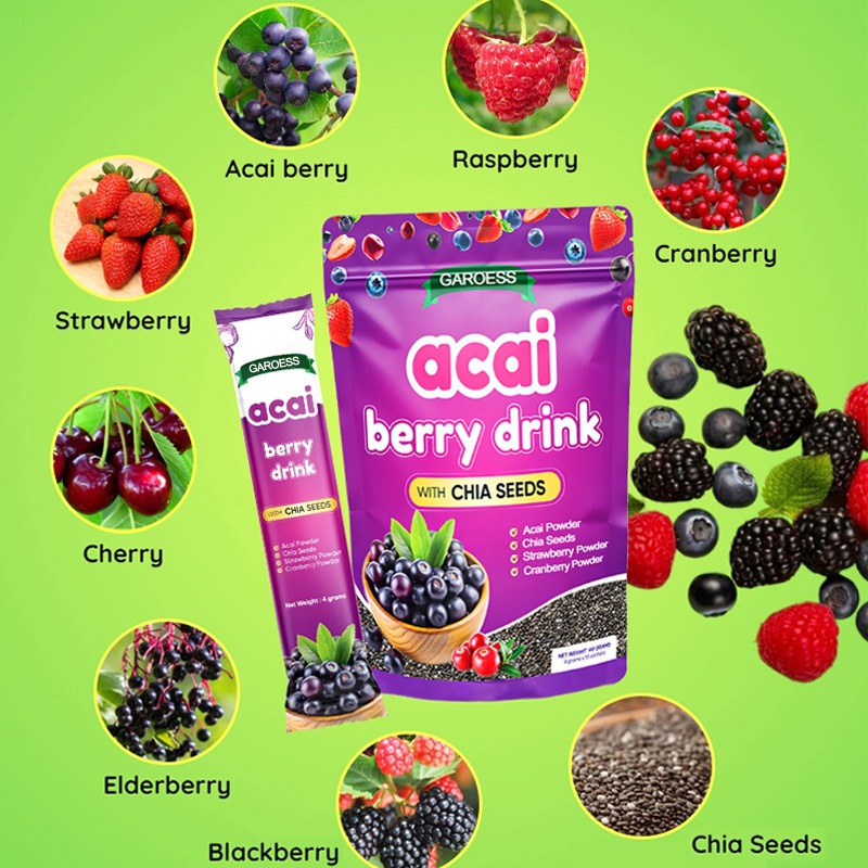 Acai Berry Beauty 1.23oz(35g)*1pc Brazilian Cranberry Powder-Acai Berry Powder Healthy Beauty Juice, Suitable For Daily Party Drinks