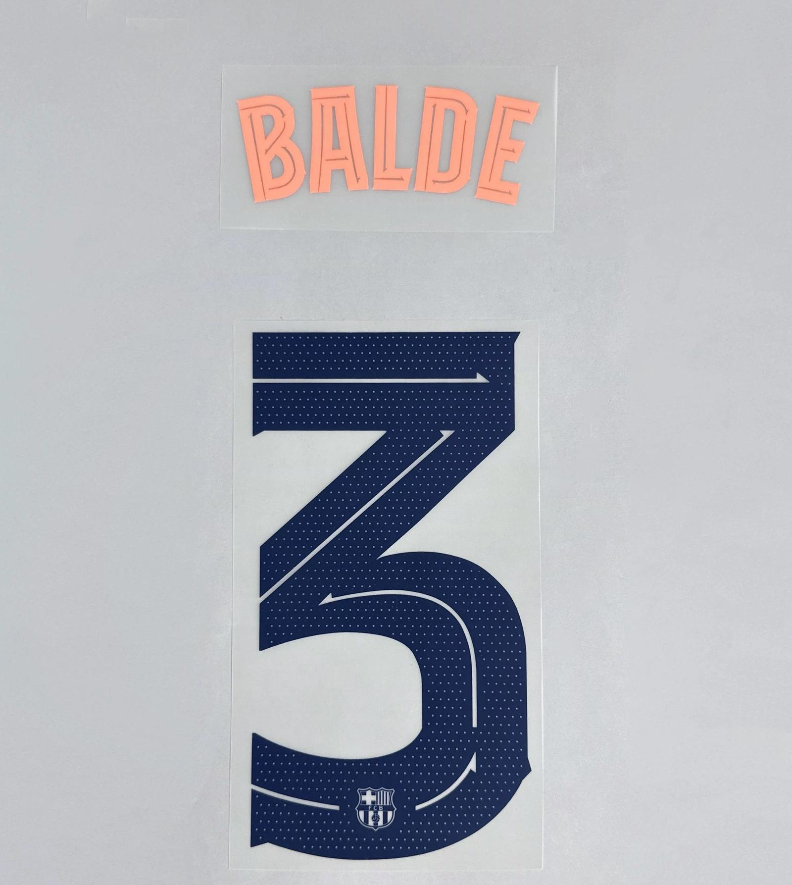 BALDE #3 FC Barcelona 2025-26 Third Away UCL Football Soccer Name & Number Set