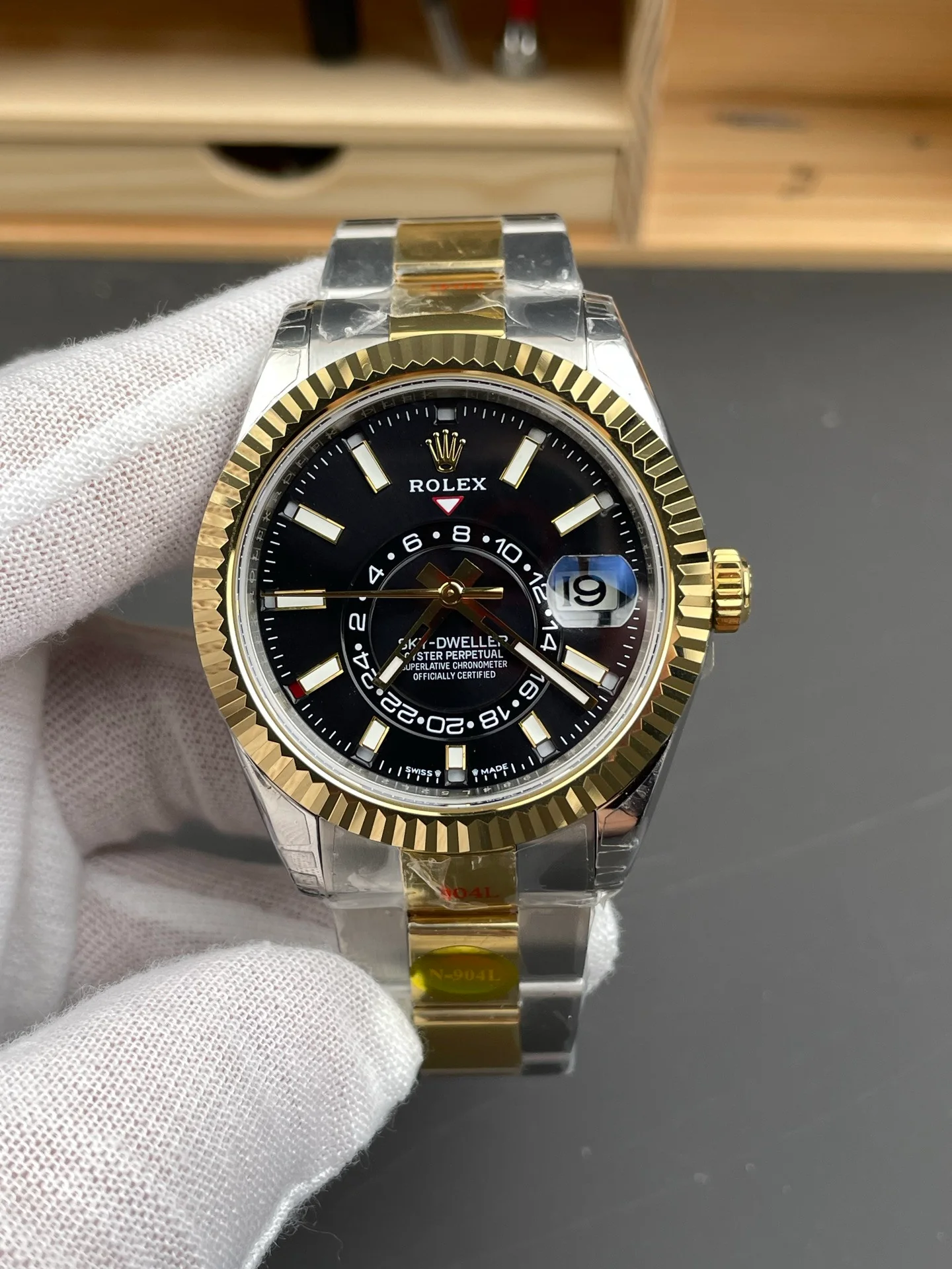 Two-Tone Sky-Dweller Black Dial