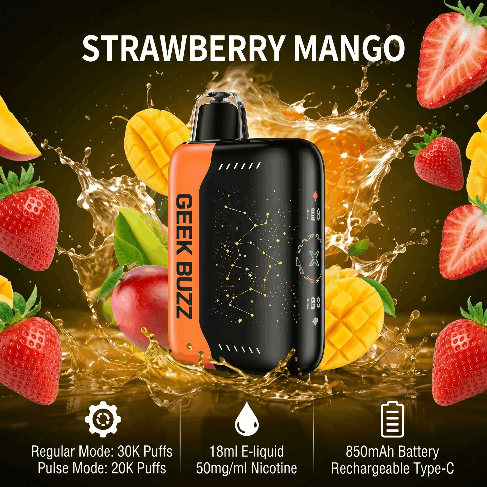 Geek Buzz waporyzator z 3 trybami Regular Pulse Super do 30 000 zaciągnięć