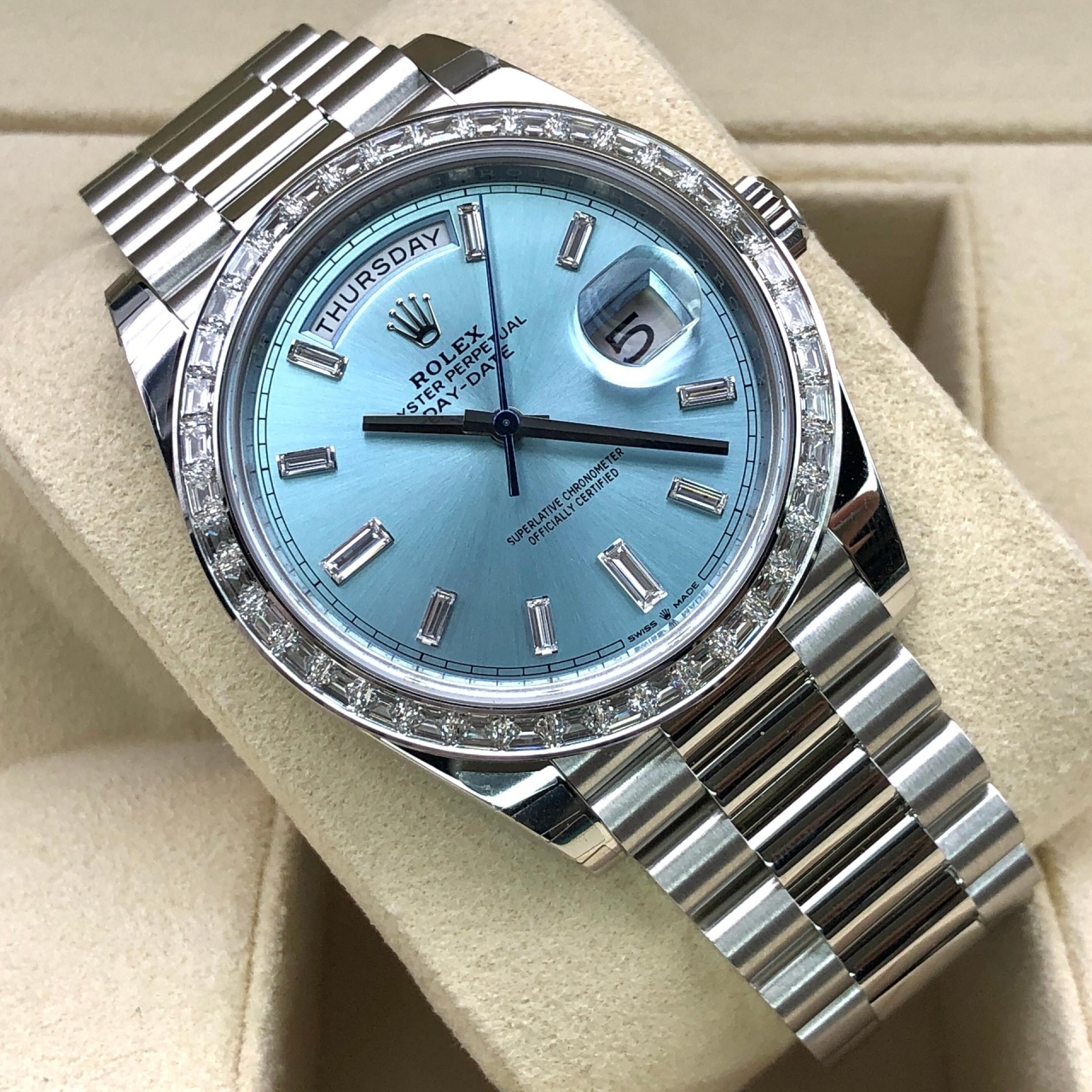 [2026 Mirror Grade]RLX Day-Date 40mm 228396TBR-0002 Ice Blue Diamonds Dial