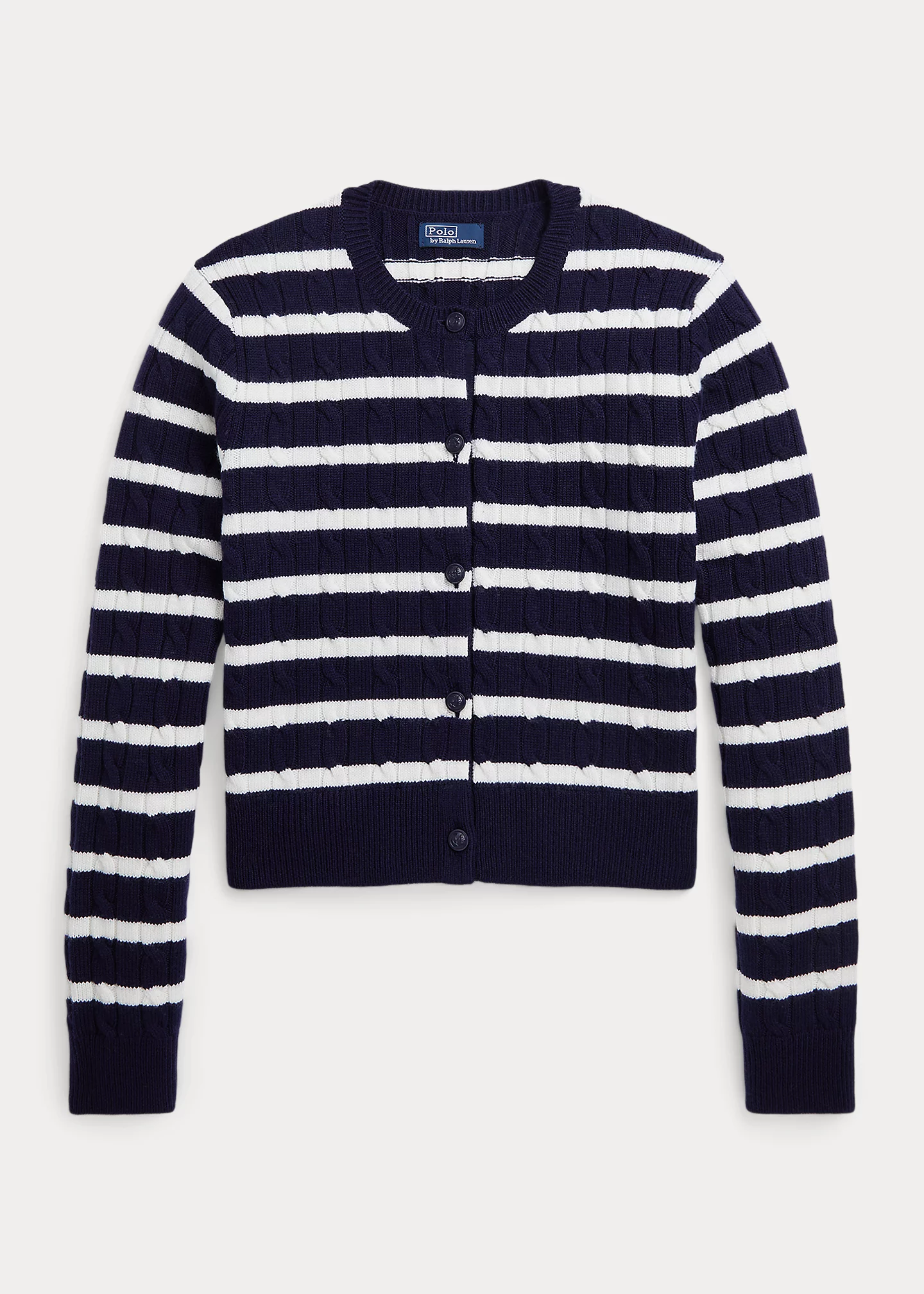 Cropped Cable-Knit Wool-Blend Cardigan