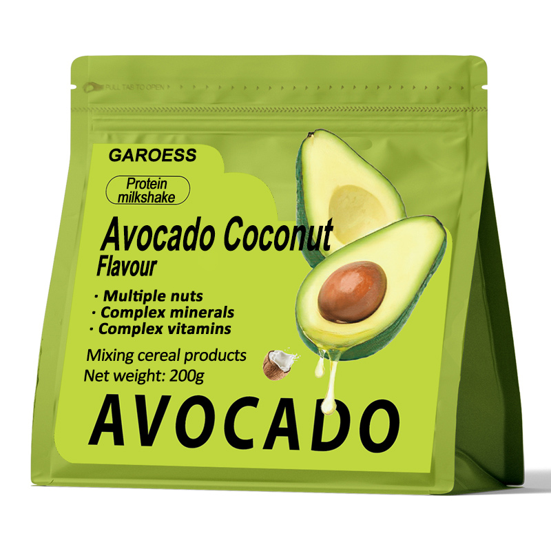 Grain, Dried Fruit and Protein Smoothie; Low-Fat, Light Meal Replacement Smoothie; Nutritious Main Meal Replacement Powder; Breakfast Powder-Avocado Coconut Flavour