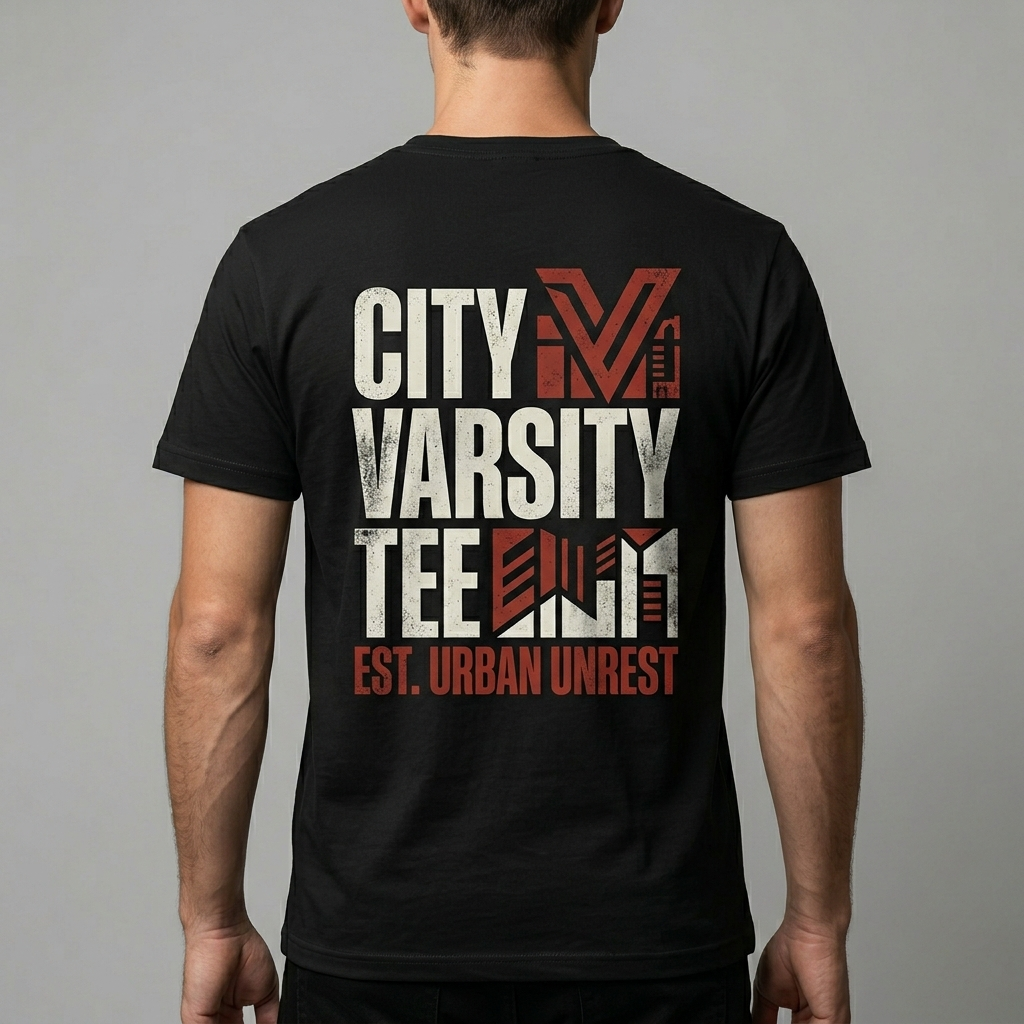 City Varsity Tee, Vintage Athletic Graphic T-Shirt, Unisex Streetwear Shirt CityTee7