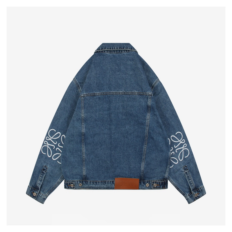 L Anagram Sleeve Embroidered Denim Jacket