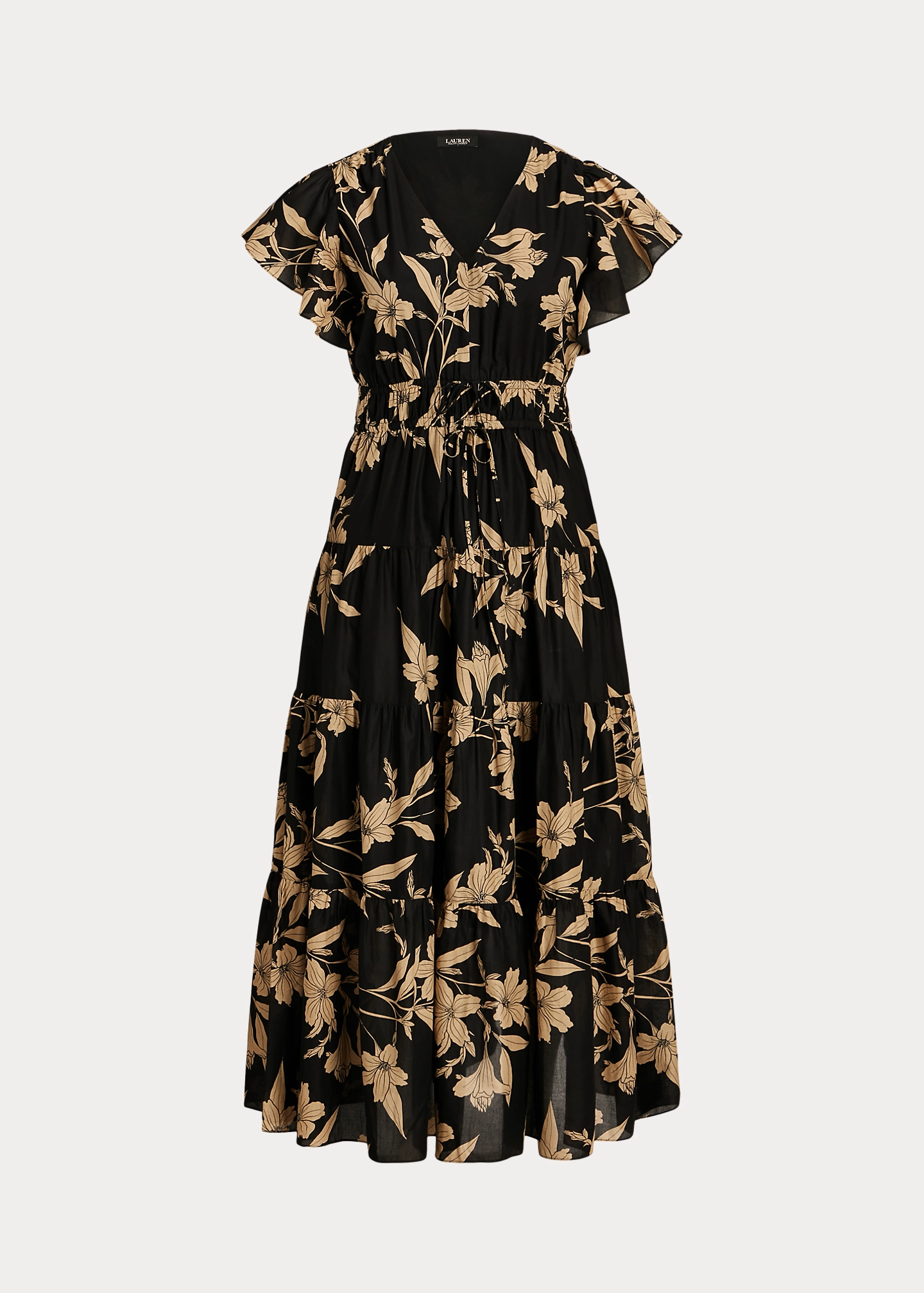 Floral Cotton Voile Tiered Maxidress