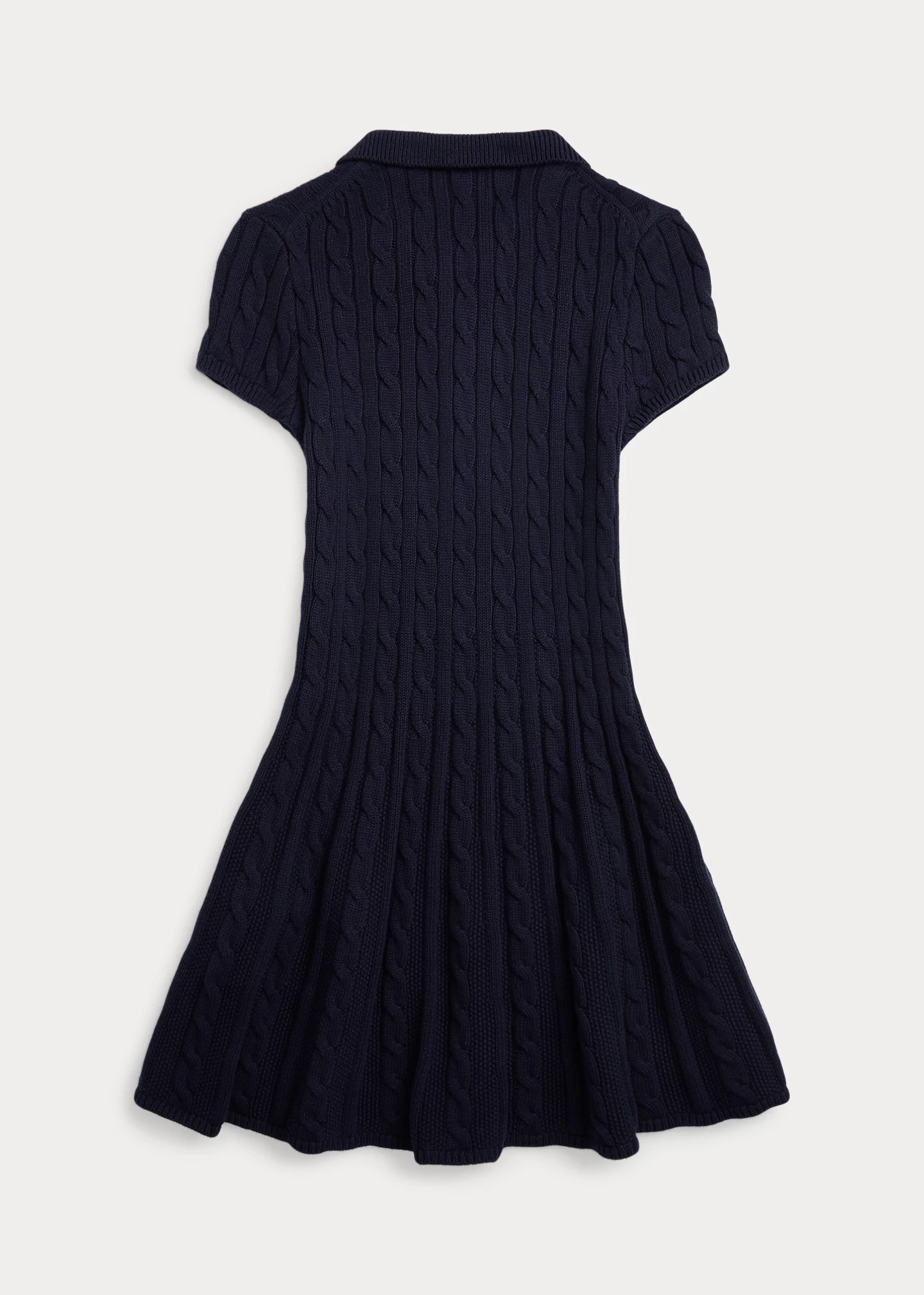 Cable-Knit Cotton Polo Sweater Dress