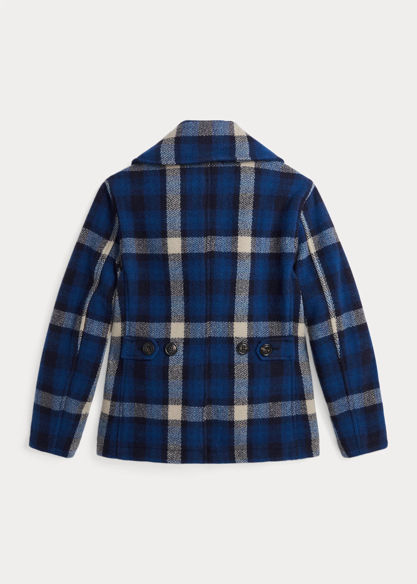 Plaid Wool-Blend Ranch Coat