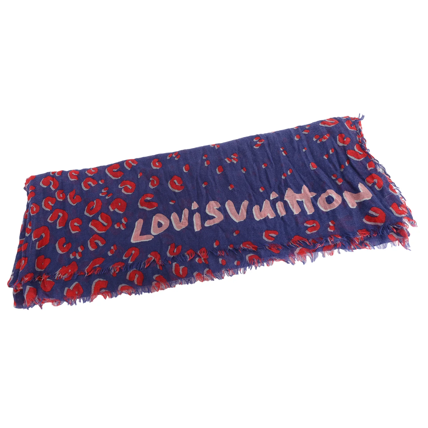 Cashmere Silk Sprouse Leopard Confetti Stole Denim