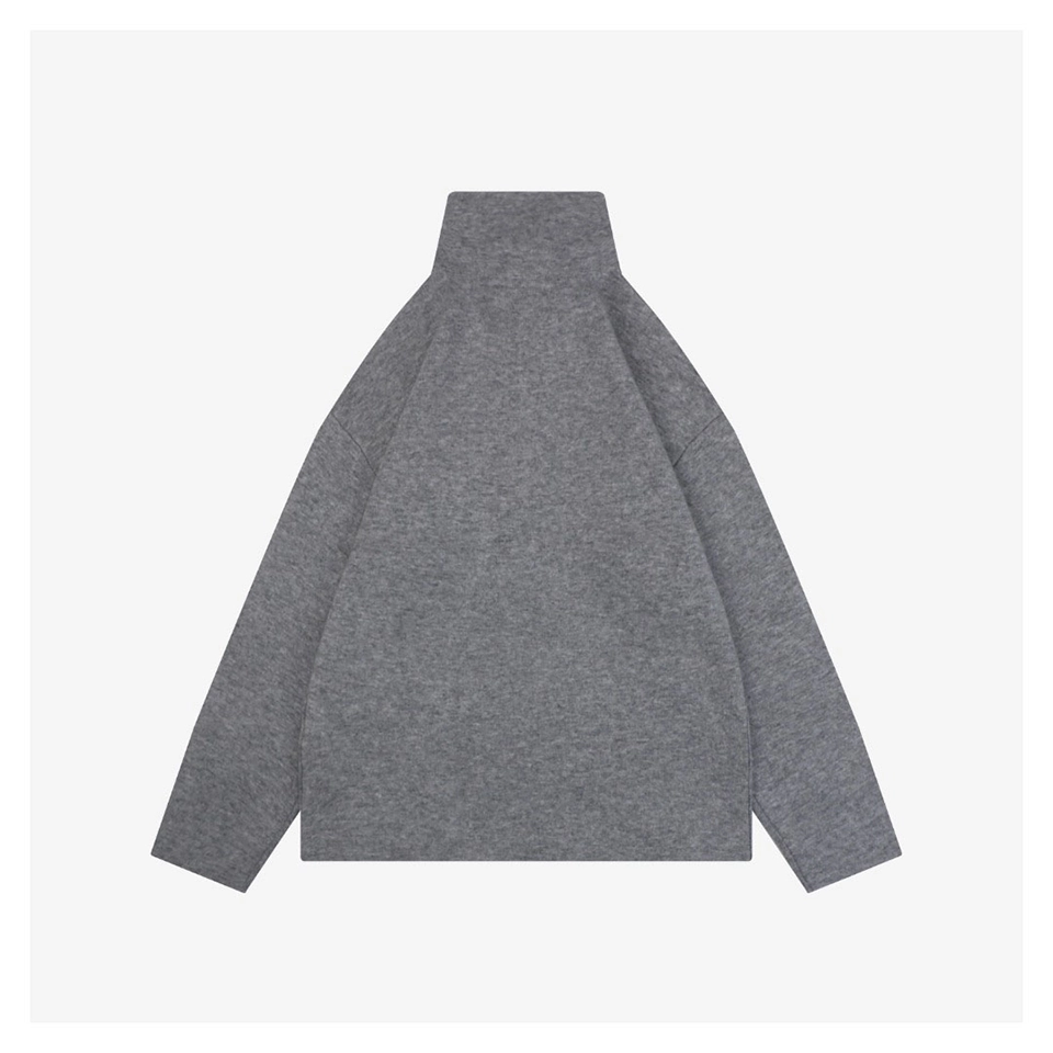 MM Logo Half-Zip Wool Blend Jacket