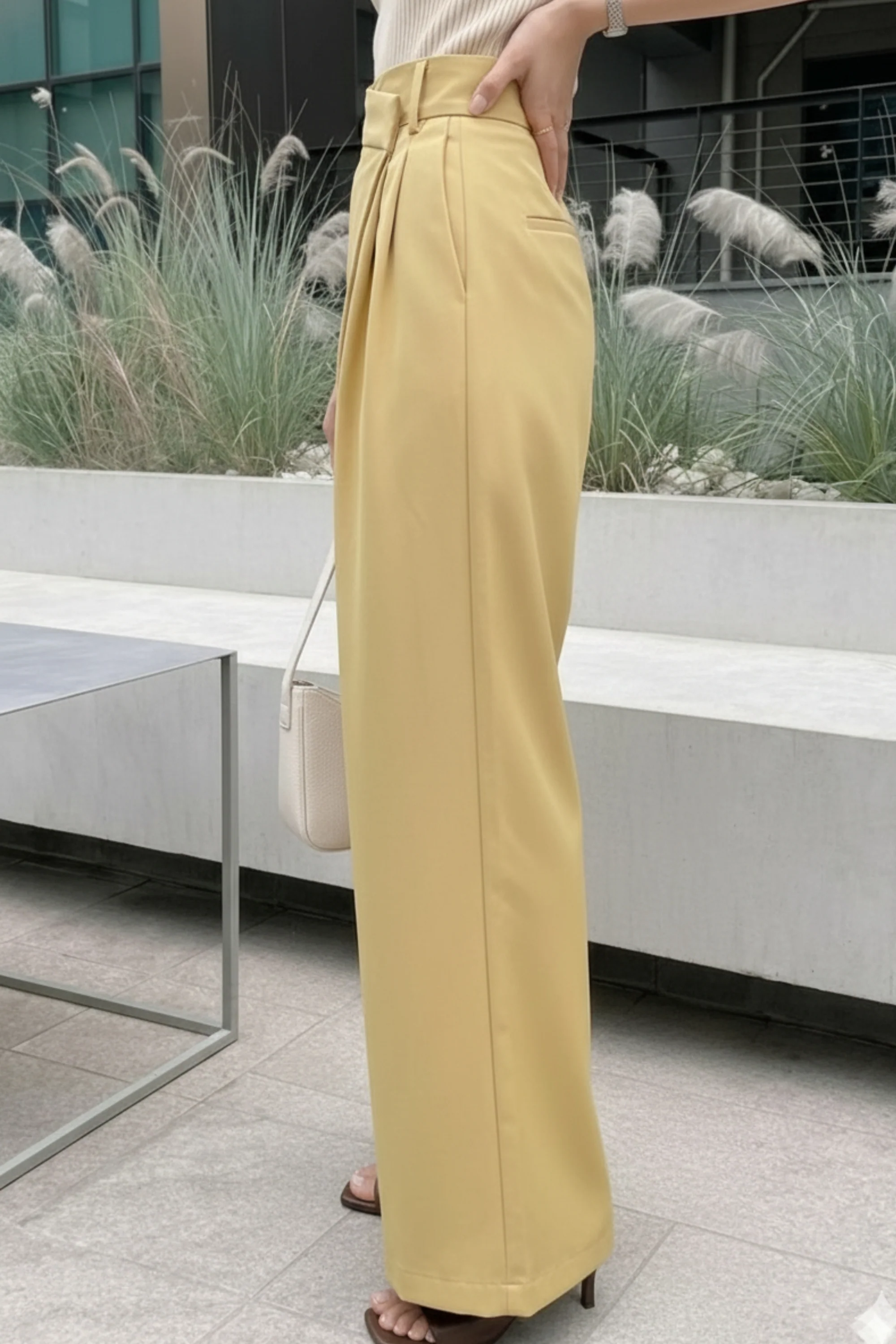 Tailored Yellow Asymmetrical Pants