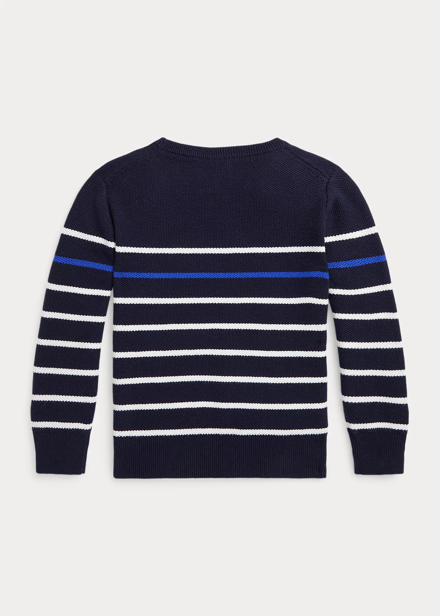 Striped Mesh-Knit Cotton Sweater