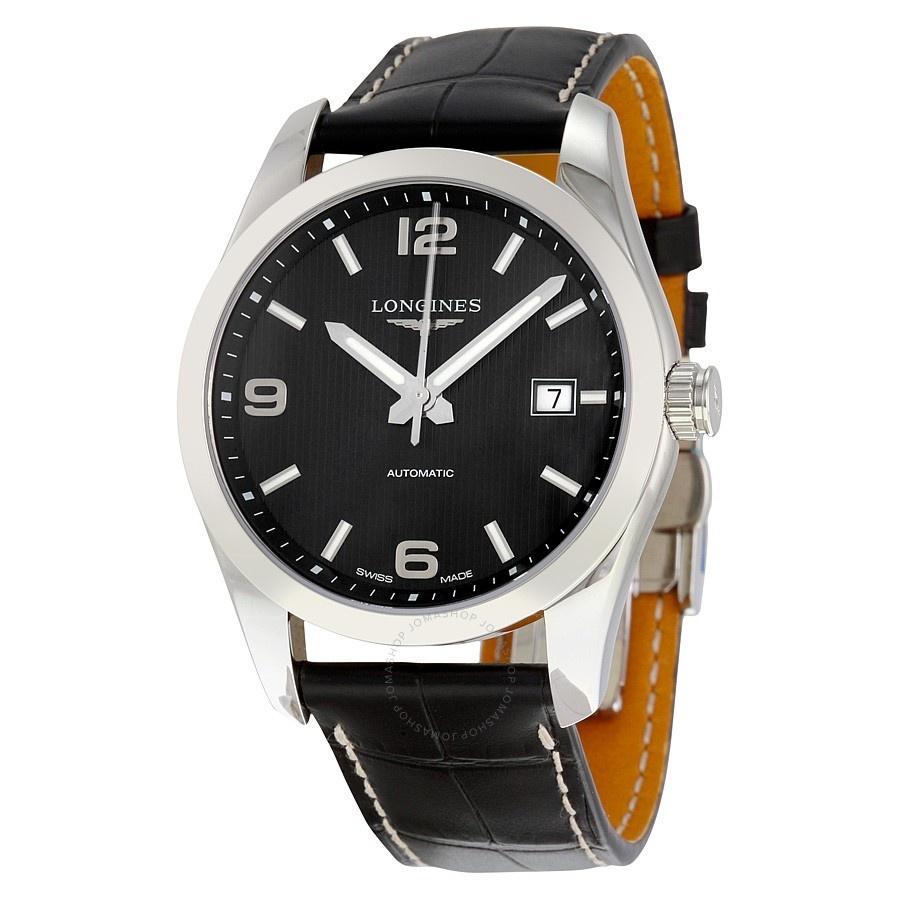 [2026 Mirror Grade]Longines Men's L2.785.4.56.3 Conquest Classic Black Leather Watch