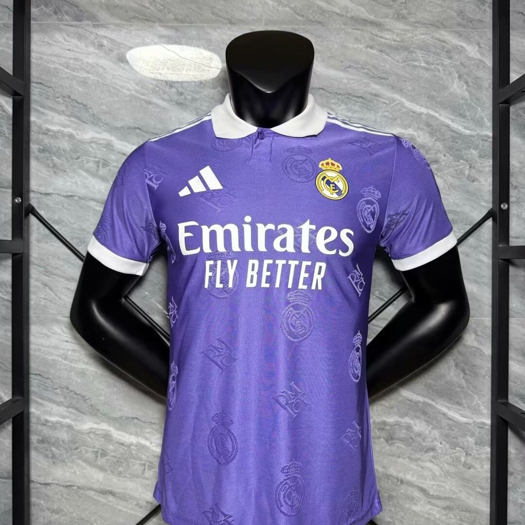 Real Madrid Authentic Football Jersey Purple Polo Special Edition Shirt 2025/26