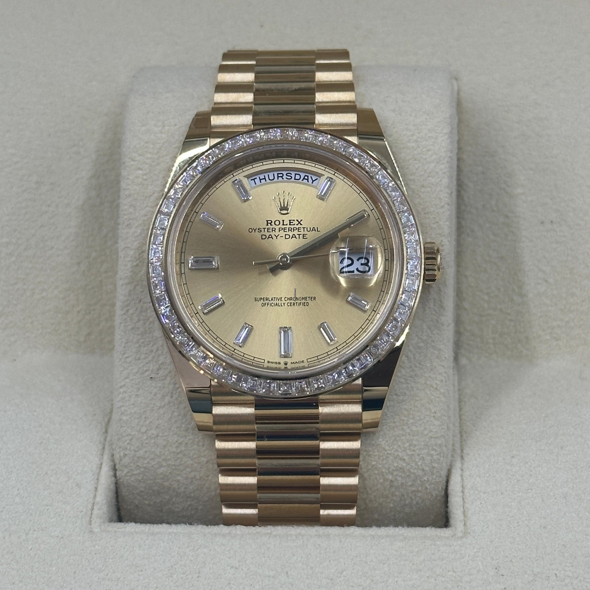 [2026 Mirror Grade]RLX Day-Date 40mm 228398TBR-0002 Champagne Dial President Watch