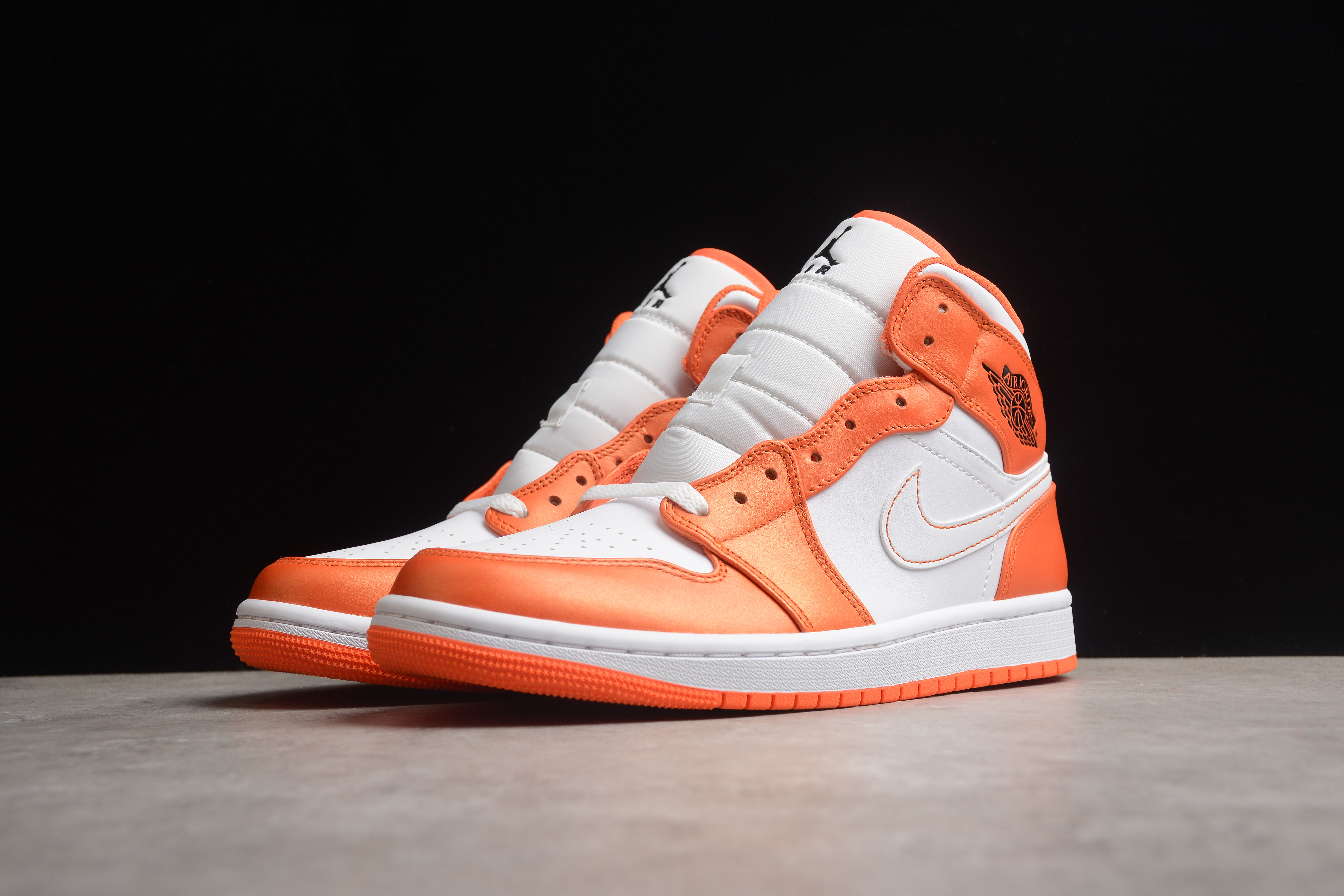 Air Jordan 1 Mid Habanero Women Sneakers Orange White