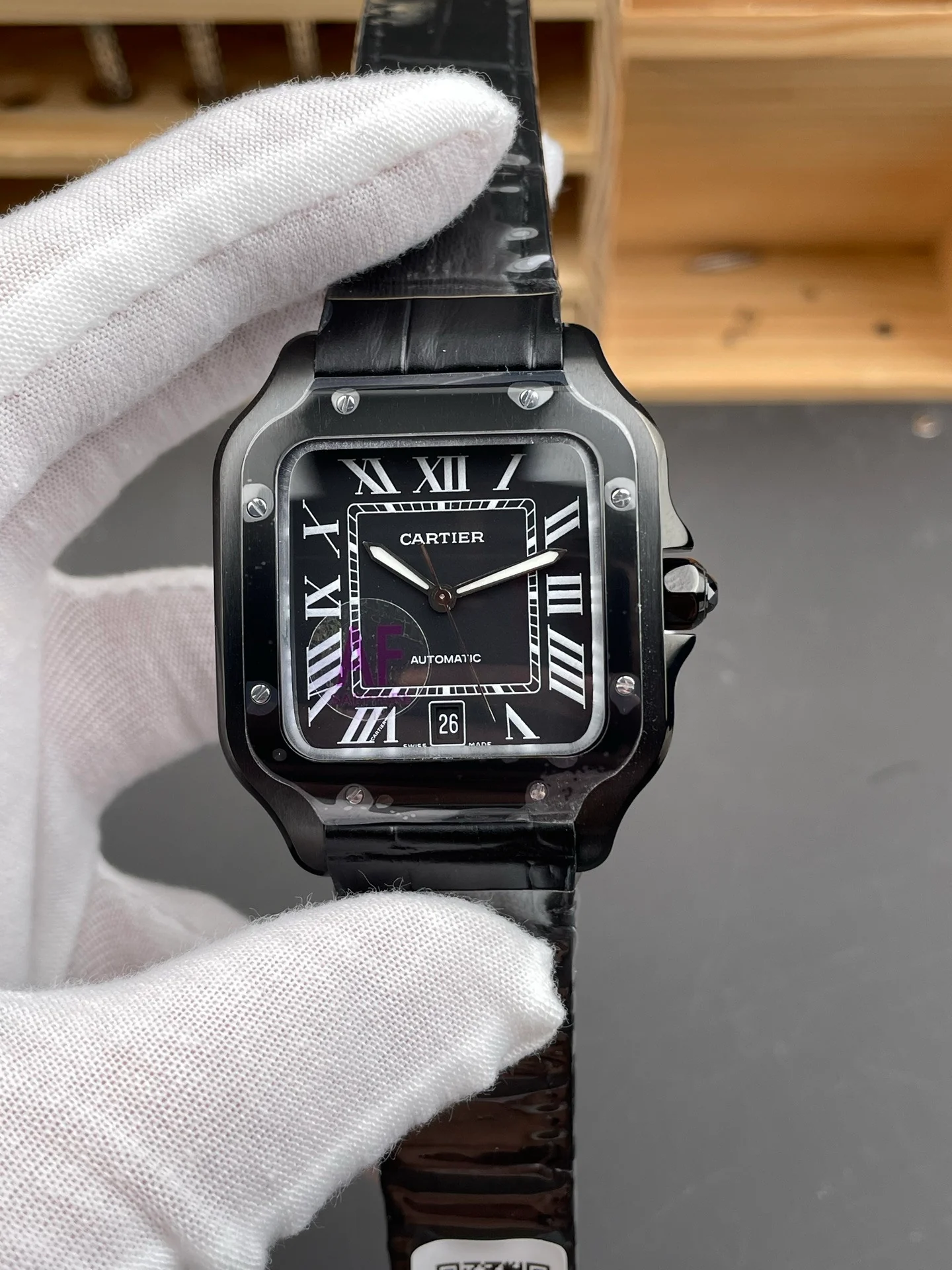 Santos de Cartier watch, Santos Black Ceramic Black Warrior