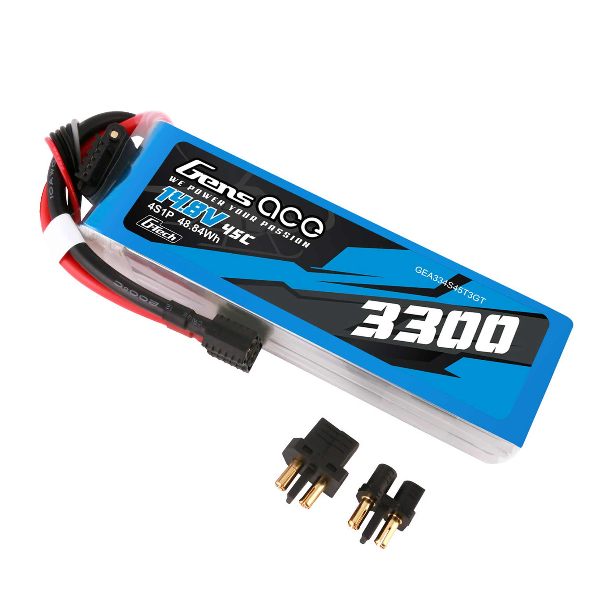 14.8V 3300mAh 4S 45C G-Tech LiPo Battery: EC3/ Deans