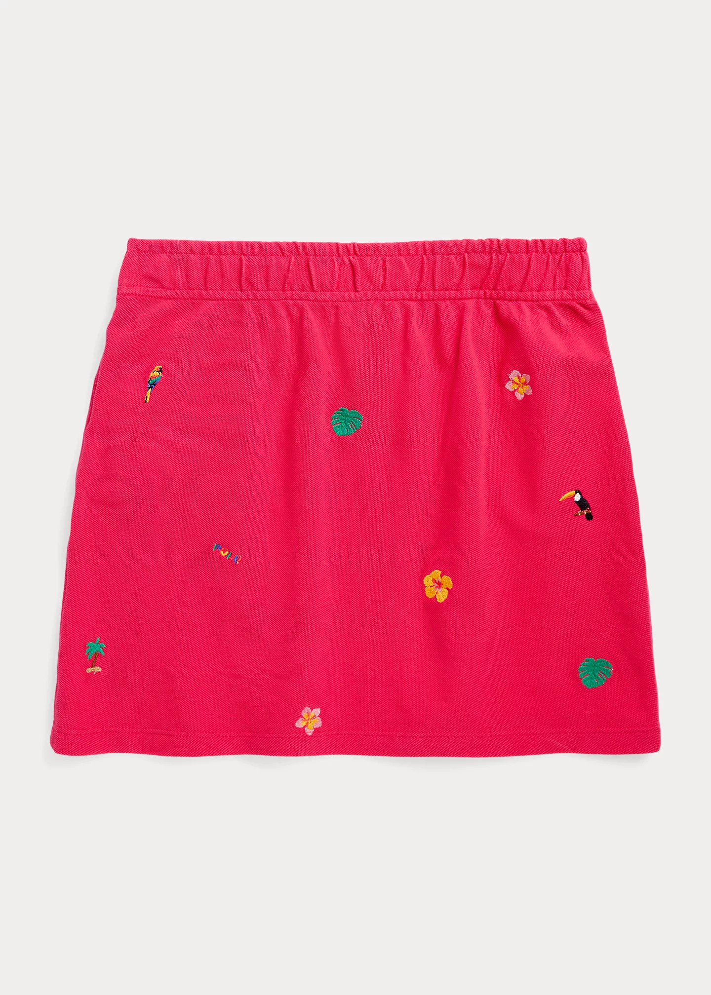 Tropical-Embroidery Mesh Skirt