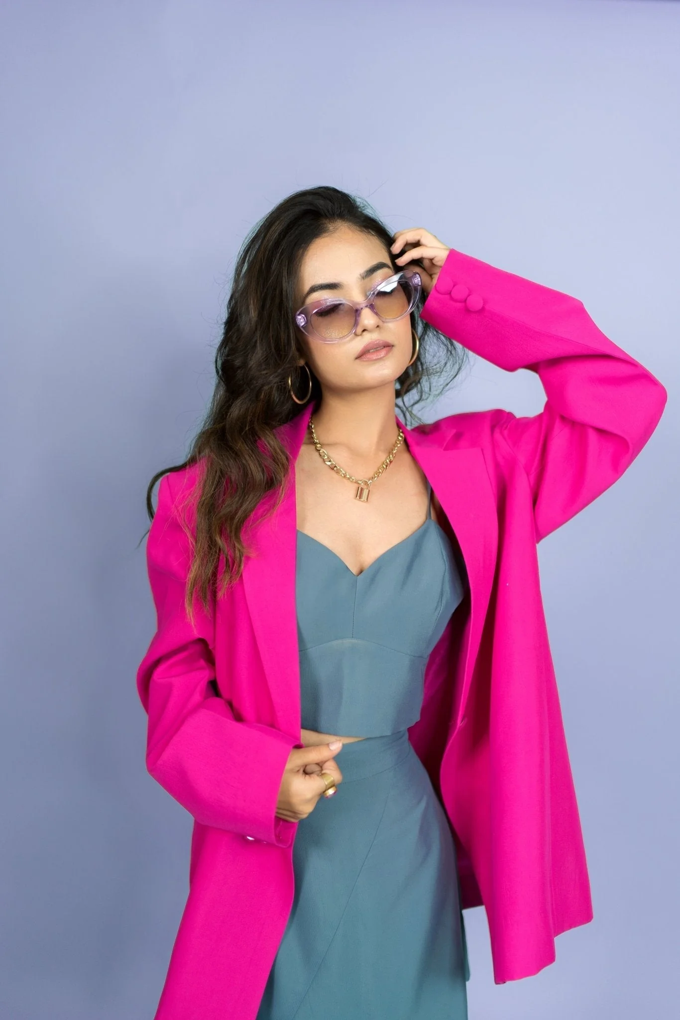 The Oversized Blazer in Deep Pink