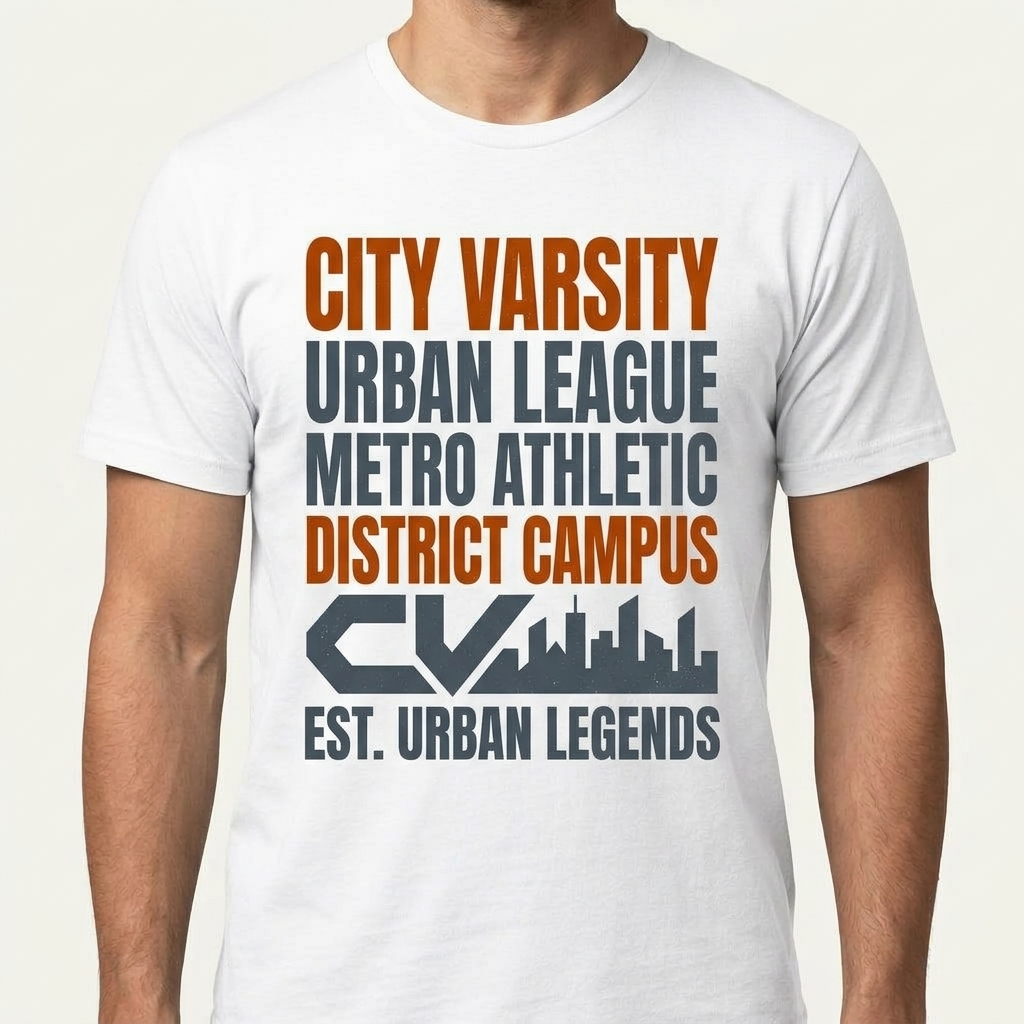 City Varsity Tee, Vintage Athletic Graphic T-Shirt, Unisex Streetwear Shirt CityTee2