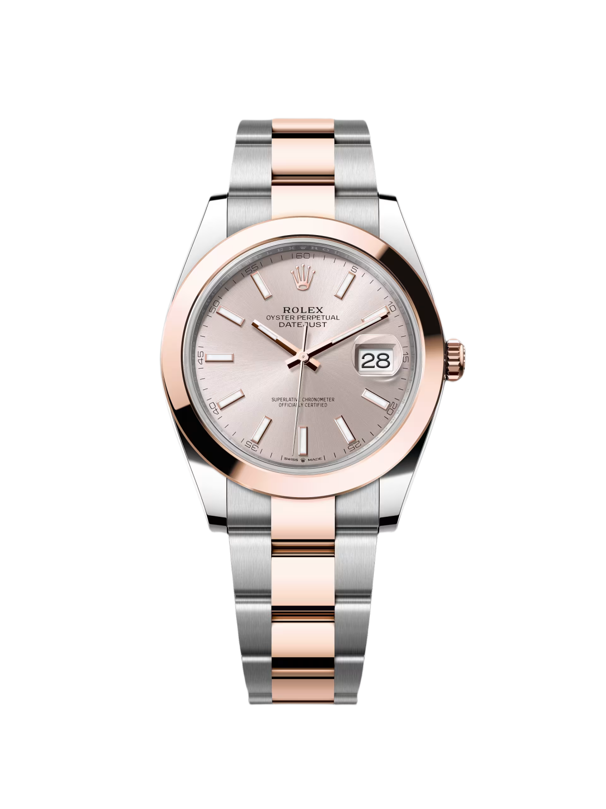 [2026 Mirror Grade]RLX Datejust 41mm 126301 Sundust Index Oyster Steel and Everose Gold Watch