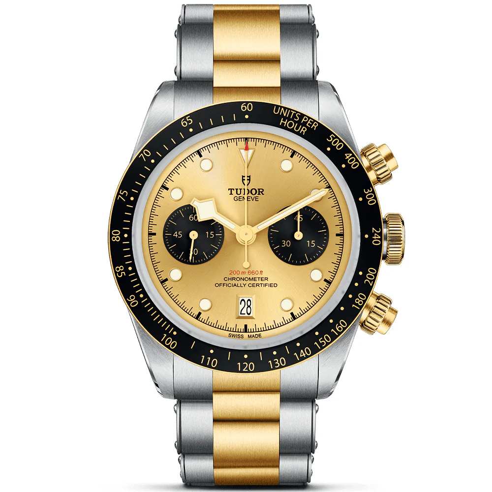 [2026 Mirror Grade]Black Bay Chrono S&G Steel and 18ct Yellow Gold Bracelet Watch