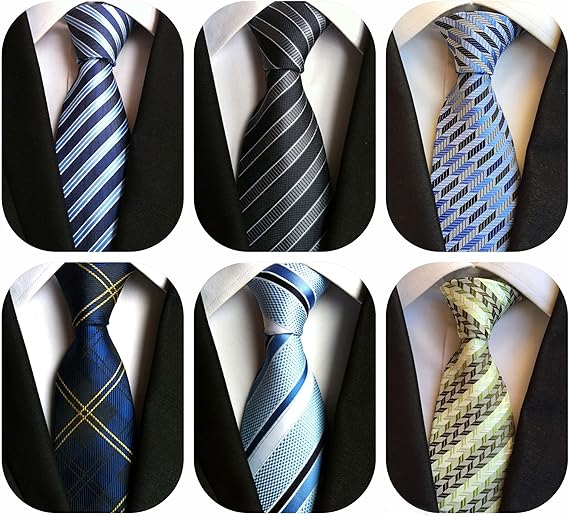 JERMYN Lot 6 PCS Classic Men's Silk Tie Necktie Woven JACQUARD Neck Ties