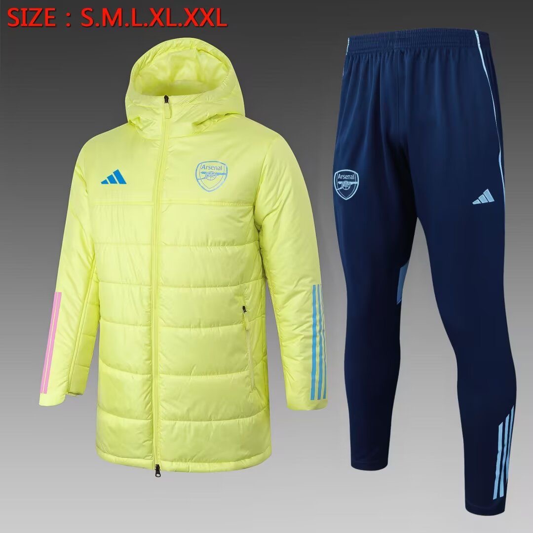 Arsenal Cotton Hoodie Coat With Pants Yellow 2025/26