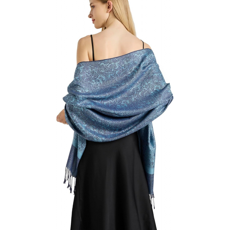 Silky Paisley Pashmina Shawl Scarf-Women's Soft