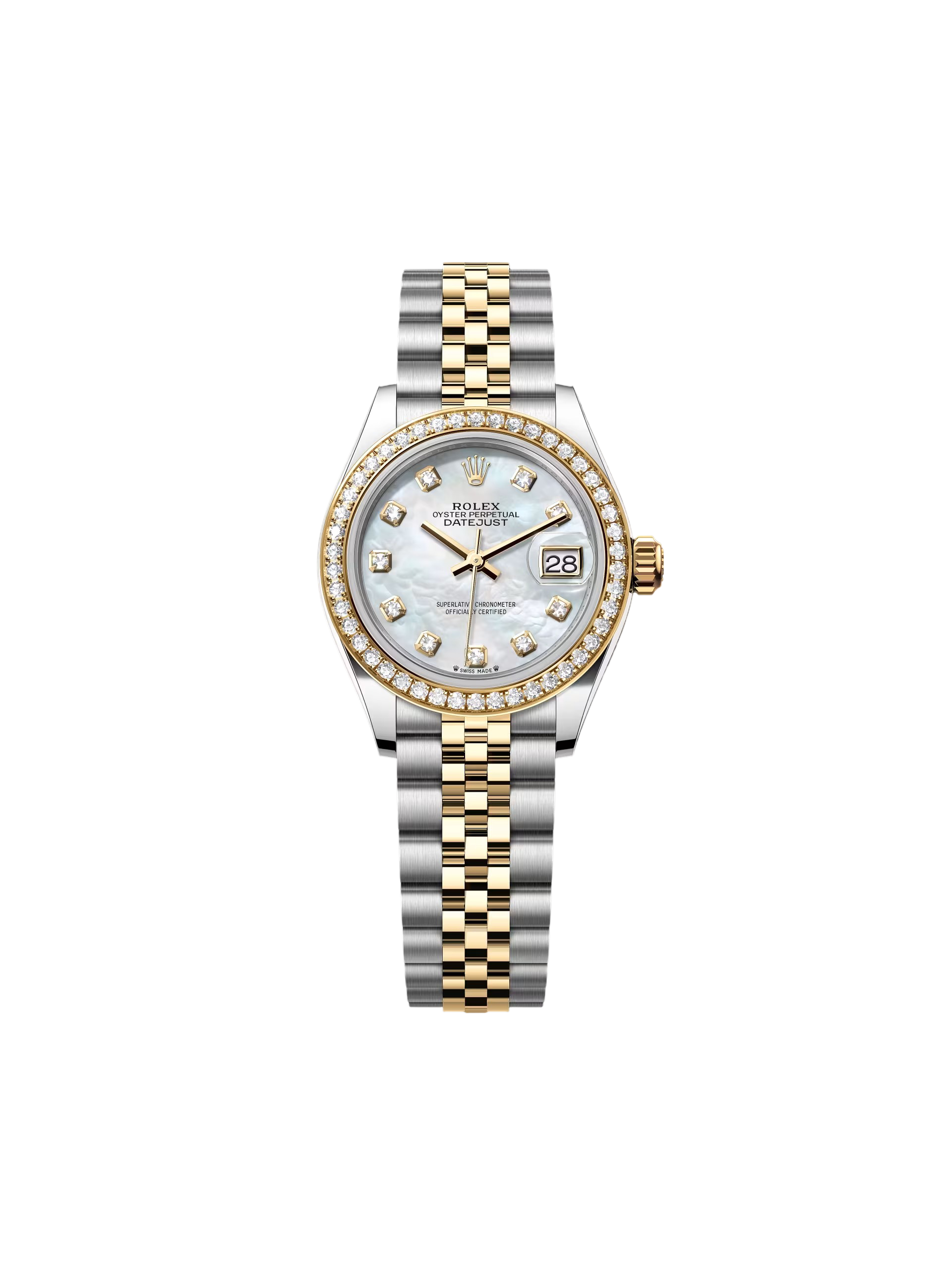 [2026 Mirror Grade]RLX Lady-Datejust 28mm 279383RBR Mother-of-Pearl Dial Yellow Rolesor Oyster Bracelet